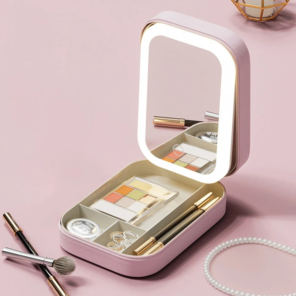 Portable LED Travel Makeup Case  Mirror