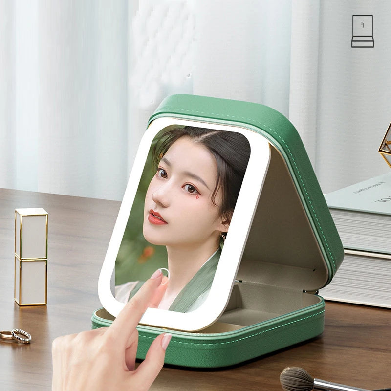 Portable LED Travel Makeup Case  Mirror