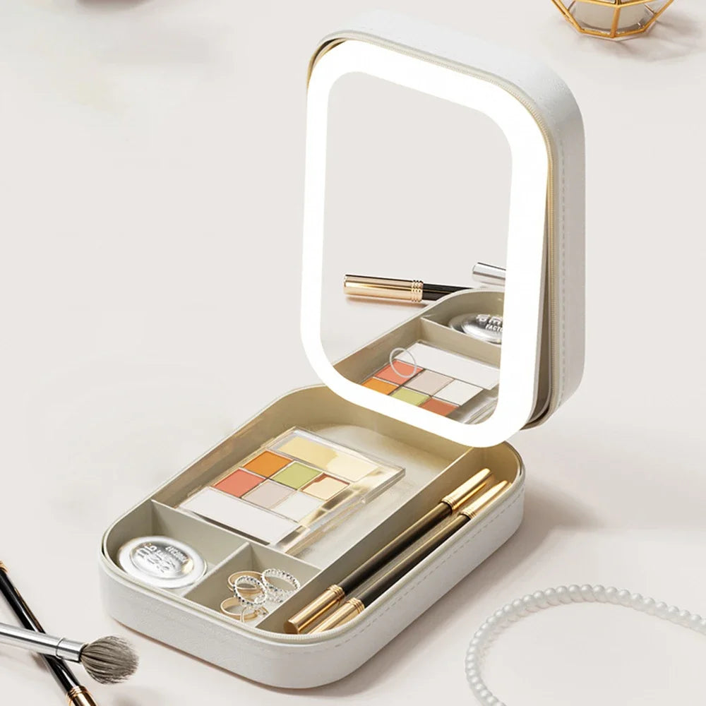 Portable LED Travel Makeup Case  Mirror