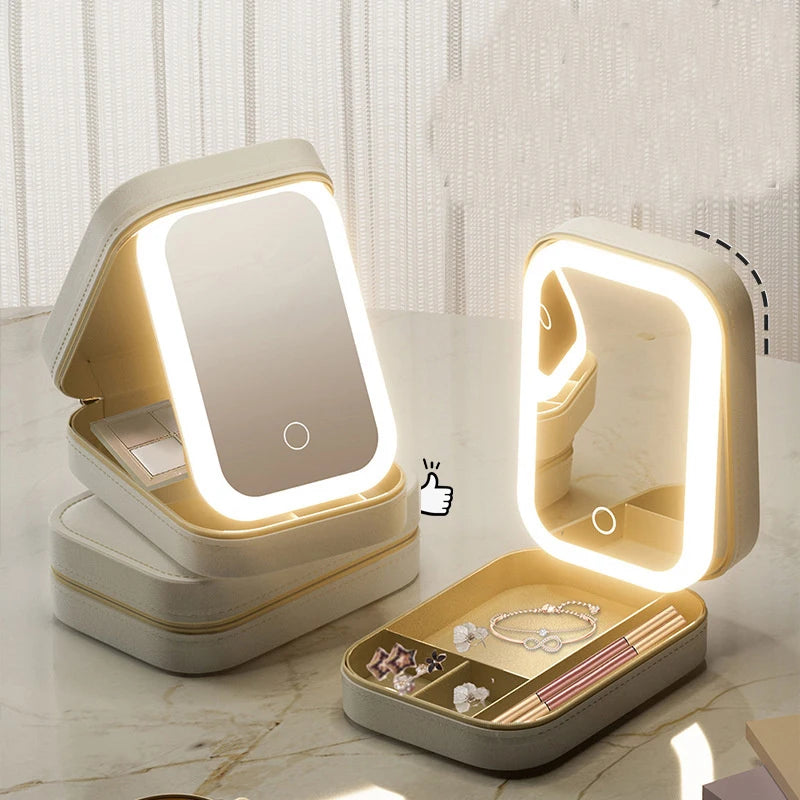 Portable LED Travel Makeup Case  Mirror