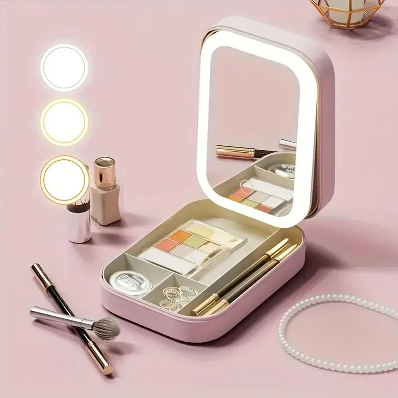 Portable LED Travel Makeup Case  Mirror